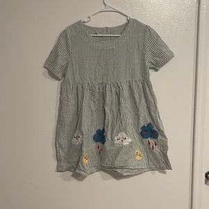 Striped pastel green sage dress